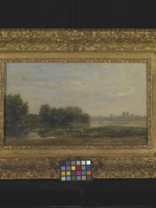 On The Oise (olaj a fán) alkotó: Charles Francois Daubigny