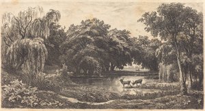 Medence szarvassal alkotó: Charles Francois Daubigny