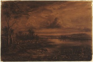 Folyóparti táj alkotó: Charles Francois Daubigny
