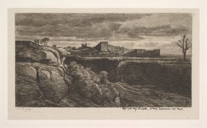 Crèmieux Isère kastélyának romjai, 1850.