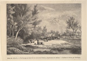 Szalon de 1850-51. Táj az Oullins folyó partján, 1850-51. alkotó: Charles Francois Daubigny