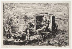 Egy étkezés lenyelése alkotó: Charles Francois Daubigny