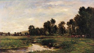 Az Arques-völgy, Seine-Maritime alkotó: Charles Francois Daubigny