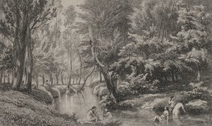 A fürdőzők alkotó: Charles Francois Daubigny