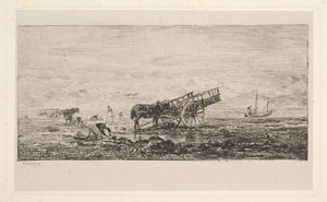 A villerville-i tengerpart, 1837-78. alkotó: Charles Francois Daubigny