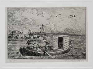A hajókirándulás: Le Mot de Cambronne (A szlengező meccs) alkotó: Charles Francois Daubigny