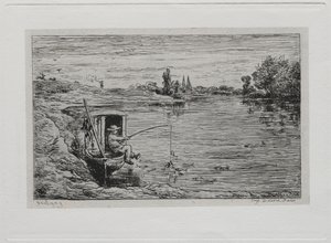 A hajókirándulás: The Cabin Boy Fishing Line Fishing, 1861. alkotó: Charles Francois Daubigny