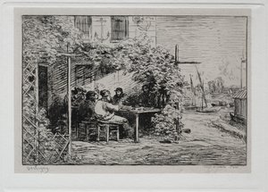 A hajókirándulás: Ebéd a felszállás előtt Asnières-ben alkotó: Charles Francois Daubigny
