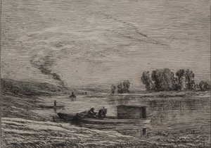 A hajó Conflansban alkotó: Charles Francois Daubigny