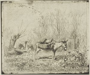 A szamár a réten alkotó: Charles Francois Daubigny