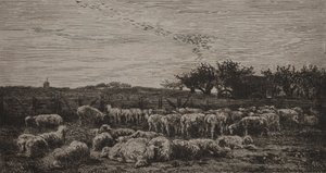 A nagy bárány akol alkotó: Charles Francois Daubigny