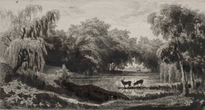 A medence szarvasokkal, 1845. alkotó: Charles Francois Daubigny
