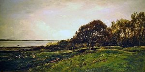 A Pre des Graves Villerville-ben alkotó: Charles Francois Daubigny