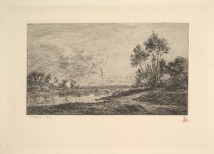 A Szajna Port-Maurinban, 1870. alkotó: Charles Francois Daubigny