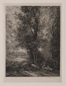 A pásztor és a pásztorlány, 1874. alkotó: Charles Francois Daubigny
