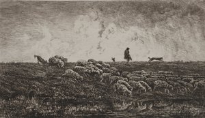 A zuhany, c. 1851. alkotó: Charles Francois Daubigny
