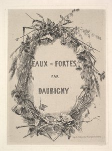 Vadvirágok koszorúja, az Eaux-Fortes par Daubigny címe, 1850. alkotó: Charles Francois Daubigny