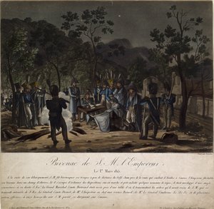 Napóleon visszatérése Elbáról. Napóleon bivak Golfe-Juanban 1815. március 1-jén