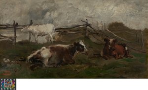 Tehenek a réten alkotó: Charles Francois Daubigny