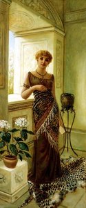 Klasszikus nő az ablak mellett alkotó: Charles Frederick Lowcock