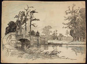 Cranford Park Bridge, Hillingdon, Nagy-London alkotó: Charles George Harper