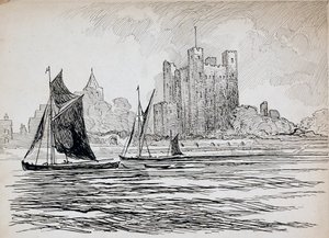 Rochester Castle, Kent, 1892-1933 alkotó: Charles George Harper