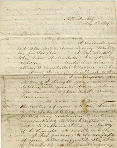 C. Gibson [Charles Gibson], Atlantic City aláírt levele Gamble kormányzóhoz [Hamilton R. Gamble], 1861. augusztus 2. alkotó: Charles Gibson