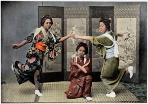 Családi tánc Japánban, 1890