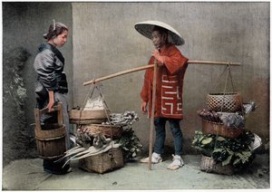 Zöldségkereskedő Japánban, c1890