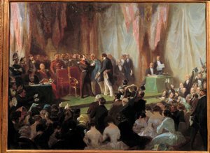 III. Napóleon herceg-elnök díszíti a Becsületlégiót Jean-Baptiste Pruvost, kocsis, 1850. június 9. Saint-Quentin festménye Sebastien Giraud (1819-1892) 19. századi Musee du Chateau de Compiegne