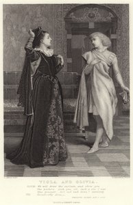 Viola és Olivia, Tizenkettedik éjszaka, I. felvonás, Sc V alkotó: Charles Green