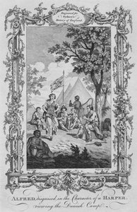 Alfred, a Harper karakterének álcázva, a dán tábort nézi, 1773. alkotó: Charles Grignion