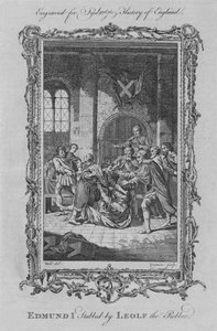 I. Edmundot leszúrta Rabló Leolf, 1773. alkotó: Charles Grignion