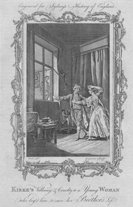 Kirkes gonoszsága és kegyetlensége egy fiatal nővel szemben, aki könyörgött neki, hogy mentse meg testvére életét, 1773. alkotó: Charles Grignion