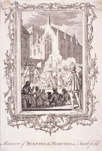 Jelenet a protestánsok megégéséről Smithfieldben, 16. század, 1760. alkotó: Charles Grignion
