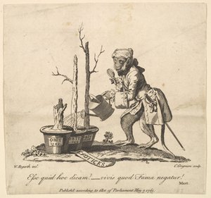 A Spring Gardenben 1761. május 7-én kiállított képkatalógus farka. alkotó: Charles Grignion