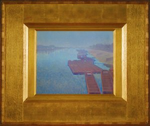 River at night (festmény vászonra) alkotó: Charles Guilloux