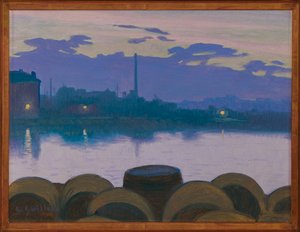 Folyami táj (olaj, karton) alkotó: Charles Guilloux