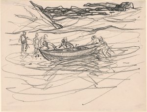 A Mentőhajó vízre bocsátása alkotó: Charles H. Woodbury