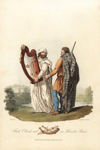 Ír ollamh és heraldikai bárd, római kor előtt. ,1821 (metszet)