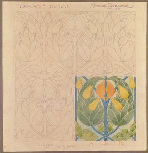 Omar, selyem és gyapjú duplaruha dizájnja, 1898 (selyem és gyapjú) alkotó: Charles Harrison Townsend