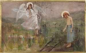 Angyal jelenik meg egy szentnek alkotó: Charles Haslewood Shannon