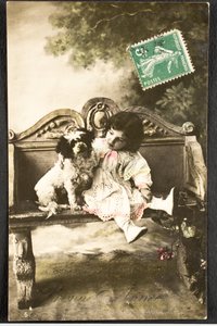 Régi képeslap/Boldog Új Évet/Kívánság/Gyermek alkotó: Augustus Kollner