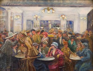 Az Olimpiai ivófazék szünetben, 1918 körül (olaj, vászon tábla)
