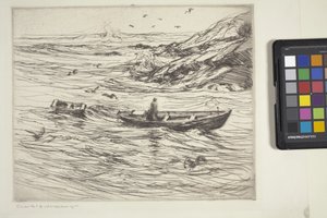 Befutás (maratás és szárazhús) alkotó: Charles Herbert Woodbury