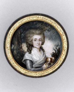 Doboz egy női portréval, 1785 körül (akvarell elefántcsonton, aranyozott, teknőspáncél és üveg) alkotó: Charles Hénard