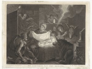 Betlehem és Pásztorimádat A Megváltó születése (cím a tárgyon) alkotó: Charles Howard Hodges