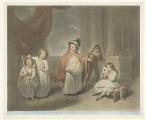 A gyerekek vígjátékot játszanak Gyerekek észlelő vígjáték (cím a tárgyon) alkotó: Charles Howard Hodges
