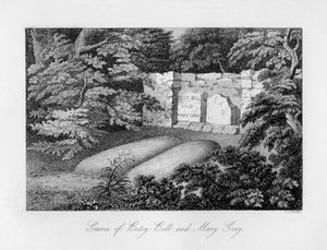 Bessy Bell és Mary Gray sírja, Perth közelében, 1840.