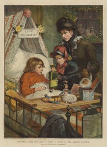 A karácsony csak évente egyszer jön, jelenet az Evelina Kórházban (chromolitho)